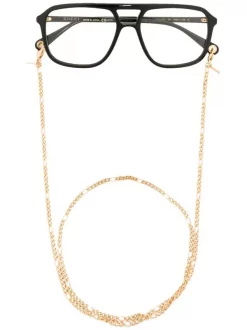 Gucci Eyewear 001 BLACK Lunettes De Vue à Monture Aviateur Femme