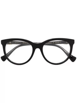 Gucci Eyewear 004 BLACK Lunettes De Vue GG à Monture Ronde Femme