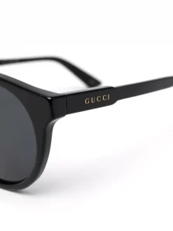 ( Nouvelle Collection ) Gucci Eyewear Lunettes De Soleil à Monture Ronde 001 BLACK -Gucci Eyewear Soldes 2022 17963741 38297336 600