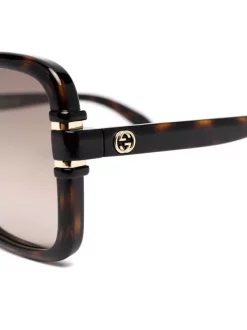 ( Nouvelle Collection ) Gucci Eyewear Lunettes De Soleil à Monture Oversize 002 HAVANA HAVANA BROWN -Gucci Eyewear Soldes 2022 17963747 38294262 600
