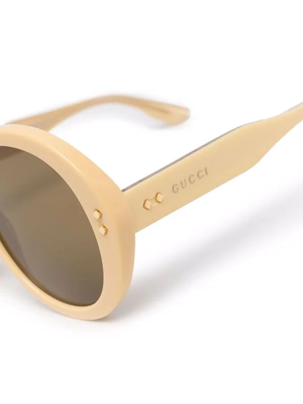 ( Nouvelle Collection ) Gucci Eyewear 004 BEIGE Lunettes De Soleil à Monture Ronde Femme 3 ( Nouvelle Collection ) Gucci Eyewear 004 BEIGE Lunettes De Soleil à Monture Ronde Femme – Image 3