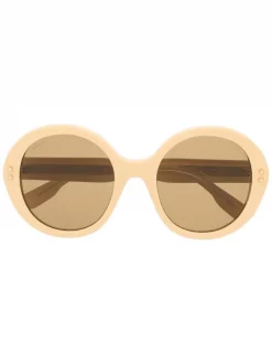 ( Nouvelle Collection ) Gucci Eyewear 004 BEIGE Lunettes De Soleil à Monture Ronde Femme