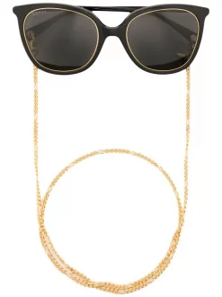 ( Nouvelle Collection ) Gucci Eyewear Lunettes De Soleil à Monture Papillon 001 BLACK