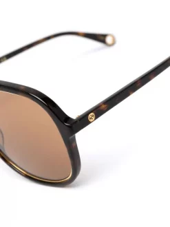 ( Nouvelle Collection ) Gucci Eyewear Lunettes De Soleil à Monture Aviateur 004 -BROWN -Gucci Eyewear Soldes 2022 17963757 38296638 600