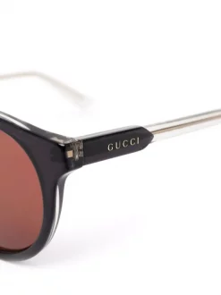 ( Nouvelle Collection ) Gucci Eyewear 003 Lunettes De Soleil à Monture Ronde Homme -Gucci Eyewear Soldes 2022 17963760 38297254 600