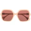( Nouvelle Collection ) Gucci Eyewear 004 BEIGE Lunettes De Soleil GG à Monture Oversize Femme