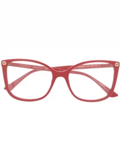 Gucci Eyewear Soldes 2022 6 Gucci Eyewear 010 RED Lunettes De Vue à Monture Carrée Femme