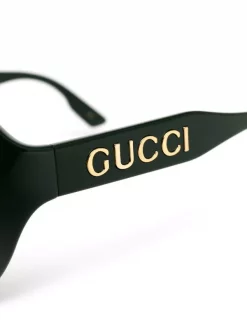 ( Nouvelle Collection ) Gucci Eyewear 003 GREEN Lunettes De Soleil à Monture Géométrique Oversize Homme -Gucci Eyewear Soldes 2022 17964458 38294144 600