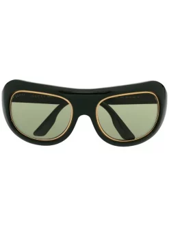 ( Nouvelle Collection ) Gucci Eyewear 003 GREEN Lunettes De Soleil à Monture Géométrique Oversize Homme