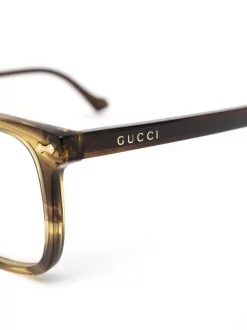 ( Nouvelle Collection ) Gucci Eyewear 009 BROWS Lunettes De Vue à Monture Carrée Homme -Gucci Eyewear Soldes 2022 17964459 38298826 600