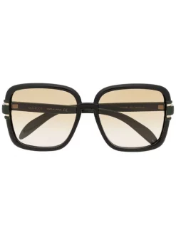 ( Nouvelle Collection ) Gucci Eyewear 003 GREEN BLACK Lunettes De Soleil à Monture Oversize Femme