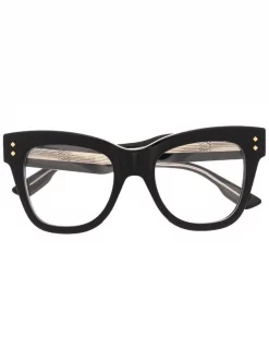 ( Nouvelle Collection ) Gucci Eyewear 001 BLACK BLACK TRANSPARE Lunettes De Vue à Monture Carrée Femme