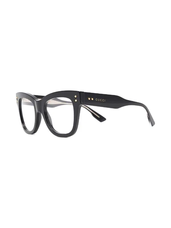 ( Nouvelle Collection ) Gucci Eyewear 001 BLACK BLACK TRANSPARE Lunettes De Vue à Monture Carrée Femme 2 ( Nouvelle Collection ) Gucci Eyewear 001 BLACK BLACK TRANSPARE Lunettes De Vue à Monture Carrée Femme – Image 2