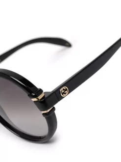 ( Nouvelle Collection ) Gucci Eyewear Lunettes De Soleil à Monture Ronde 001 BLACK -Gucci Eyewear Soldes 2022 17964481 38043880 600