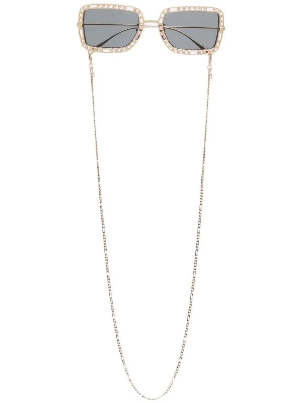 ( Nouvelle Collection ) Gucci Eyewear Lunettes De Soleil à Monture Carrée 001 GOLD GOLD GREY 1 ( Nouvelle Collection ) Gucci Eyewear Lunettes De Soleil à Monture Carrée 001 GOLD GOLD GREY