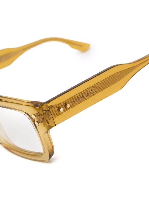 ( Nouvelle Collection ) Gucci Eyewear 003 YELLOW Lunettes De Vue à Monture Carrée Homme 3 ( Nouvelle Collection ) Gucci Eyewear 003 YELLOW Lunettes De Vue à Monture Carrée Homme – Image 3