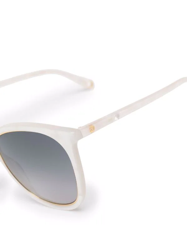 ( Nouvelle Collection ) Gucci Eyewear Lunettes De Soleil à Monture Ronde 003 WHITE WHITE GREY 3 ( Nouvelle Collection ) Gucci Eyewear Lunettes De Soleil à Monture Ronde 003 WHITE WHITE GREY – Image 3