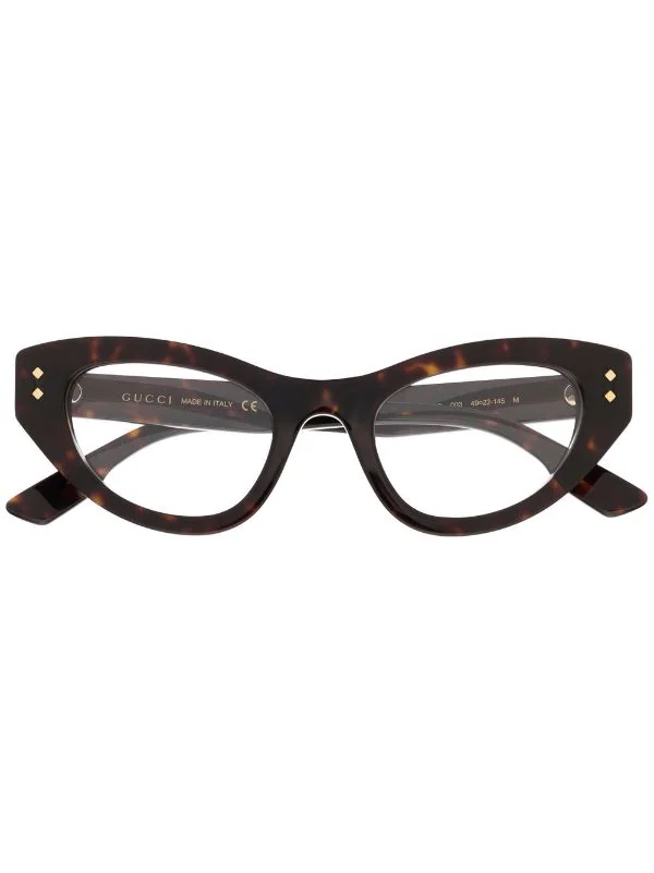 Gucci Eyewear Lunettes De Vue à Monture Papillon 003 BROWN 1 Gucci Eyewear Lunettes De Vue à Monture Papillon 003 BROWN