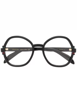 Gucci Eyewear 001 BLACK Lunettes De Vue à Monture Ronde Femme