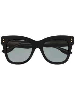 ( Nouvelle Collection ) Gucci Eyewear Lunettes De Soleil à Monture Carrée 001 BLACK