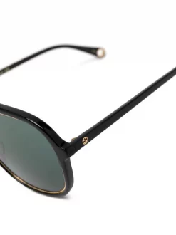 ( Nouvelle Collection ) Gucci Eyewear Lunettes De Soleil à Monture Aviateur 002 BLACK -Gucci Eyewear Soldes 2022 17965564 38044882 600