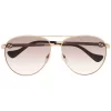 ( Nouvelle Collection ) Gucci Eyewear Lunettes De Soleil à Monture Aviateur 002 GOLD