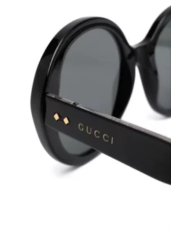 ( Nouvelle Collection ) Gucci Eyewear Lunettes De Soleil à Monture Ronde 001 BLACK BLACK GREY -Gucci Eyewear Soldes 2022 17965773 38188821 600
