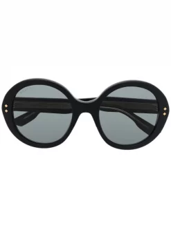 ( Nouvelle Collection ) Gucci Eyewear Lunettes De Soleil Ă Monture Ronde 001 BLACK BLACK GREY