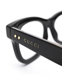 ( Nouvelle Collection ) Gucci Eyewear 001 BLACK BLACK TRANSPARENT Lunettes De Vue à Monture épaisse Femme -Gucci Eyewear Soldes 2022 17971860 39236057 600