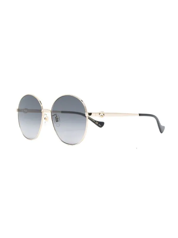 ( Nouvelle Collection ) Gucci Eyewear Lunettes De Soleil Tintées à Monture Ronde 001 GOLD GOLD GREY 2 ( Nouvelle Collection ) Gucci Eyewear Lunettes De Soleil Tintées à Monture Ronde 001 GOLD GOLD GREY – Image 2