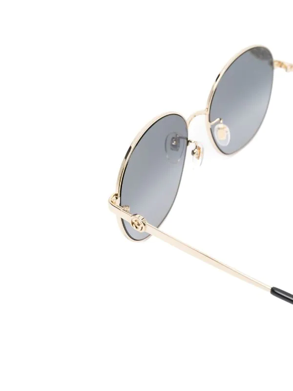 ( Nouvelle Collection ) Gucci Eyewear Lunettes De Soleil Tintées à Monture Ronde 001 GOLD GOLD GREY 3 ( Nouvelle Collection ) Gucci Eyewear Lunettes De Soleil Tintées à Monture Ronde 001 GOLD GOLD GREY – Image 3