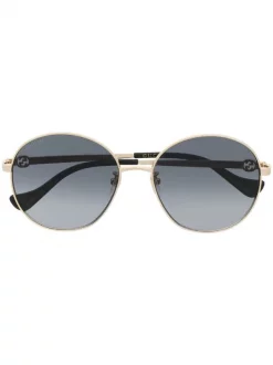 ( Nouvelle Collection ) Gucci Eyewear Lunettes De Soleil Tintées à Monture Ronde 001 GOLD GOLD GREY