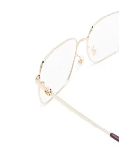 Gucci Eyewear 002 GOLD GOLD TRANSPARENT Lunettes De Vue à Monture Carrée Femme -Gucci Eyewear Soldes 2022 17972398 39239052 600