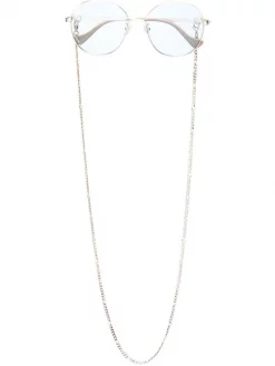 ( Nouvelle Collection ) Gucci Eyewear 004 GOLD GOLD LIGHT BLUE Lunettes De Soleil à Monture Ronde Oversize Femme