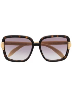 Gucci Eyewear Lunettes De Soleil à Effet écaille De Tortue Femme