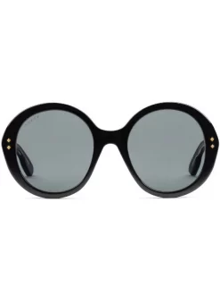 ( Nouvelle Collection ) Gucci Eyewear 1012 BLACK Lunettes De Soleil à Monture Ronde Femme