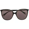 ( Nouvelle Collection ) Gucci Eyewear Lunettes De Soleil à Monture Ronde 002 BLACK BLACK BROWN