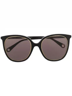 ( Nouvelle Collection ) Gucci Eyewear Lunettes De Soleil Ă Monture Ronde 002 BLACK BLACK BROWN