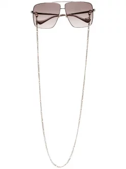 ( Nouvelle Collection ) Gucci Eyewear Gold Lunettes De Soleil Ă Monture Oversize Femme