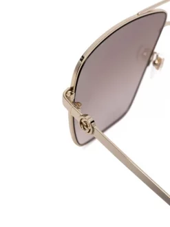( Nouvelle Collection ) Gucci Eyewear Gold Lunettes De Soleil à Monture Oversize Femme -Gucci Eyewear Soldes 2022 18056280 38274037 600