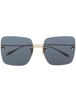 ( Nouvelle Collection ) Gucci Eyewear Lunettes De Soleil à Monture Oversize 8012 GOLD GOLD GREY