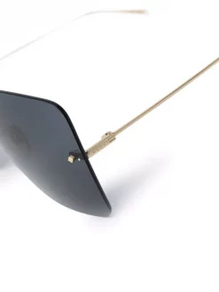 ( Nouvelle Collection ) Gucci Eyewear Lunettes De Soleil à Monture Oversize 8012 GOLD GOLD GREY -Gucci Eyewear Soldes 2022 18092907 38584102 600