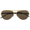 ( Nouvelle Collection ) Gucci Eyewear Lunettes De Soleil à Monture Aviateur 8023 Gold HAVANA BROWN