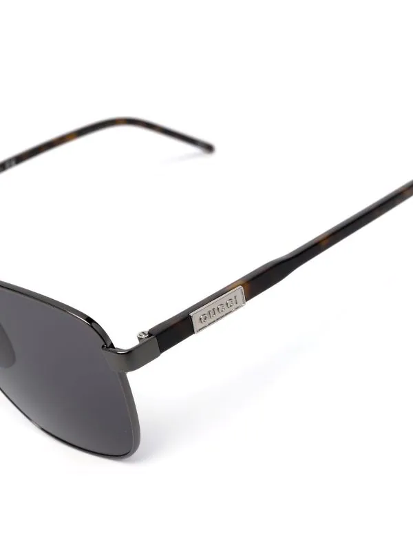 Gucci Eyewear Lunettes De Soleil à Monture Aviateur 8112 RUTHENIUM HAVANA GREY 3 Gucci Eyewear Lunettes De Soleil à Monture Aviateur 8112 RUTHENIUM HAVANA GREY – Image 3