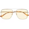( Nouvelle Collection ) Gucci Eyewear Lunettes De Soleil à Monture Aviateur 004 SILVER