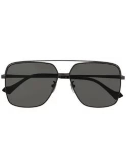 ( Nouvelle Collection ) Gucci Eyewear 001 GREY Lunettes De Soleil GG1099 à Monture Aviateur Homme