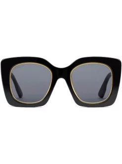 Gucci Eyewear Lunettes De Soleil à Monture Carrée Oversize 1012 BLACK