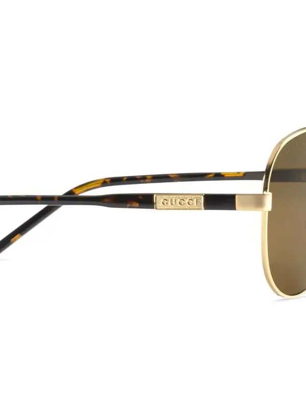 ( Nouvelle Collection ) Gucci Eyewear Lunettes De Soleil à Monture Aviateur 8023 Gold 3 ( Nouvelle Collection ) Gucci Eyewear Lunettes De Soleil à Monture Aviateur 8023 Gold – Image 3
