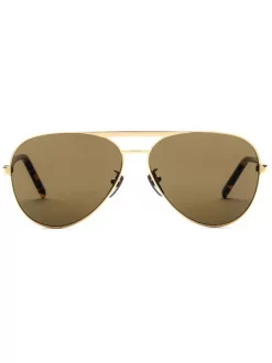 ( Nouvelle Collection ) Gucci Eyewear Lunettes De Soleil à Monture Aviateur 8023 Gold