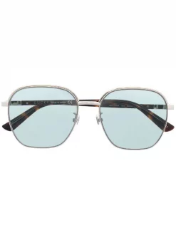 ( Nouvelle Collection ) Gucci Eyewear 004 SILVER/ BROWN Lunettes De Soleil Ă Monture Ronde Homme